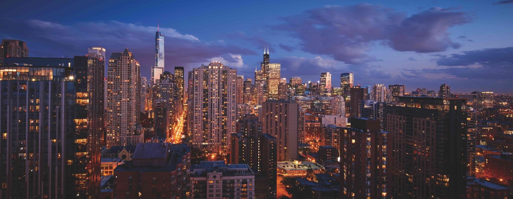 a city at night