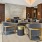 large lobby with chandelier