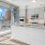 spacious kitchen with large windows offering city views