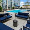 sitting area next to swimming pool