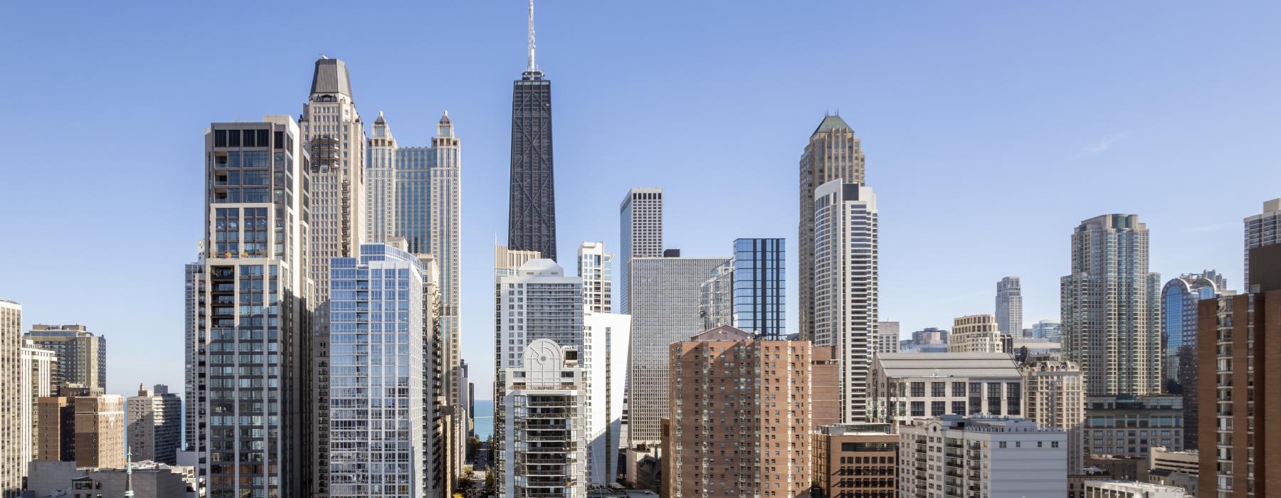 a city with tall buildings