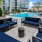 sitting area next to swimming pool